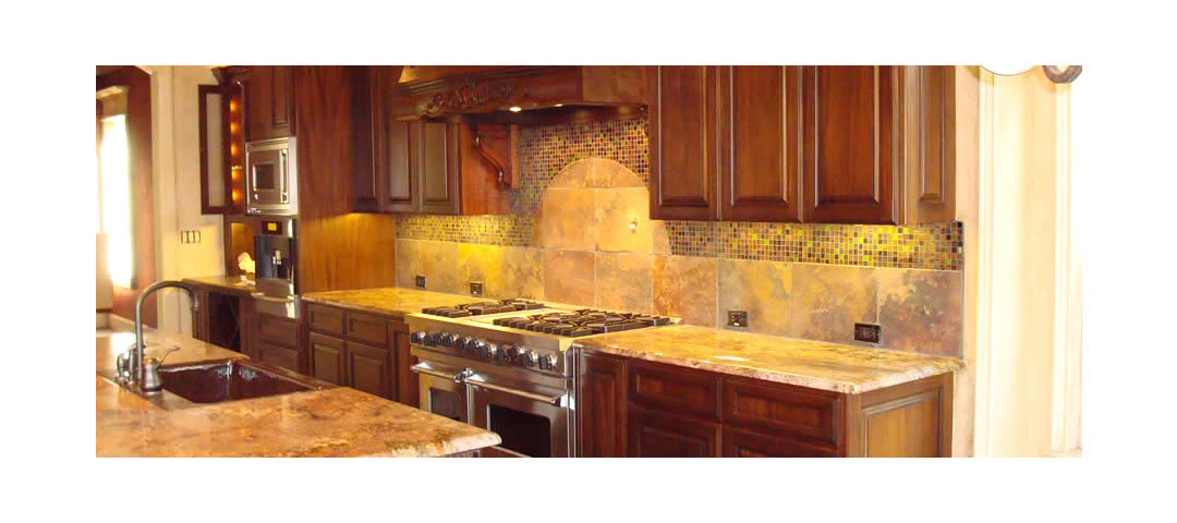 Stove, Hood, Counters, Cabinets